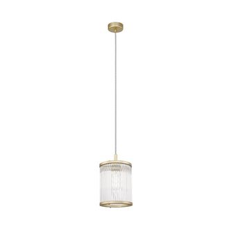 Netlighting Sergio Cylindrical Pendant Ceiling Light Matt Gold 1x E14