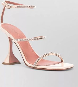 Amina Muaddi gilda sandal crystal strap high heel