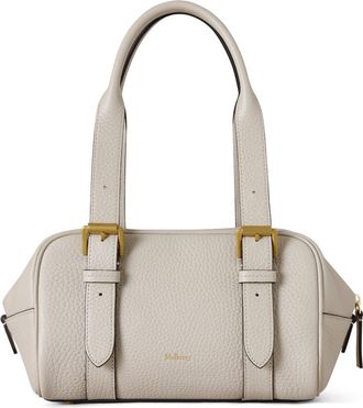 Mulberry Small Boston Heavy Grain Top Handle Bag in Chalk at Nordstrom