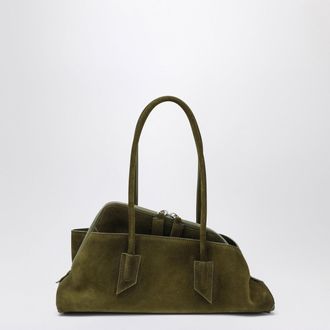 The Attico La Passeggiata Small Bag In Khaki Green Suede