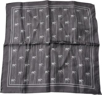 Dolce & Gabbana Womens Brown Elephant Fantasy Handkerchief Scarf Silk