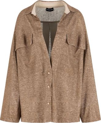 Giorgio Armani Giacca-camicia con tasca - Marrone