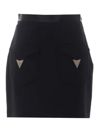 Versace Wool Mini Skirt