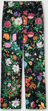 Gucci Printed Silk Twill Pants, Black, Ready-to-wear