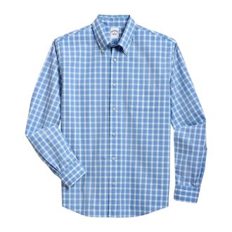 Brooks Brothers Regular Fit Oxford Vrijdag Overhemd met Button Down Kraag - Heren - Casual Overhemden - Blauw - L - Katoen - Overhemden