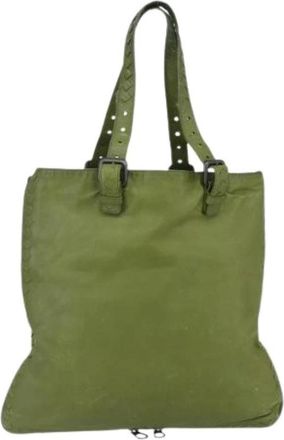 Bottega Veneta Pre-owned Leren Schoudertas - Dames - Vintage Shopper - Groen - ONE Size - Leer - Vintage