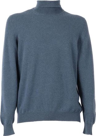 Fedeli Turtleneck Sweater - Heren - Cashmere truien - Blauw - M - Kasjmier - Truien & Vesten