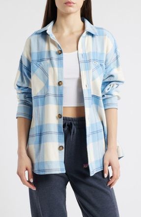 Rip Curl La Isla Plaid Flannel Button-Up Shirt in Blue at Nordstrom, Size Small