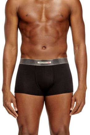 Diesel Three-pack of stretch cotton boxer briefs with satin waistband - Trunks - Man - Black
