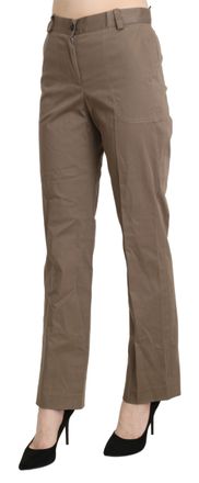 Bencivenga Brown High Waist Straight Dress Trouser Womens Pants