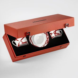 Missoni Home Bordeaux Ribbons - Juego de lujo 2 piezas. Taza de t&eacute; y platillo