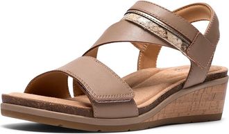 Clarks Kacha Wave Womens Wedge Shoes Taupe Leather : 7.5 B - Medium