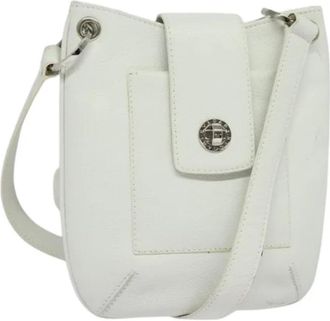 Bulgari Tweedehands leren schoudertassen - Dames - Vintage Schoudertas - Wit - ONE Size - Leer - Vintage