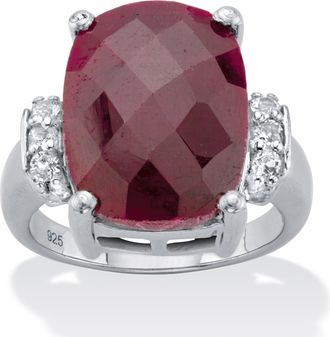 Palm Beach Jewelry 9.98 TCW Genuine Ruby Sterling Silver Ring