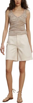 Veronica Beard Selwyn Knit Tank Top In Beige