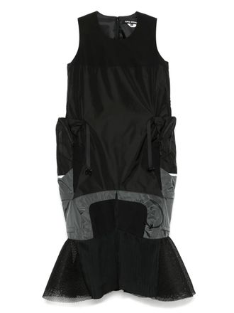 Junya Watanabe Midi-jurk met vlakken - Zwart