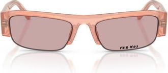 Miu Miu 54mm Rectangular Sunglasses in Opal Pink /Pink at Nordstrom