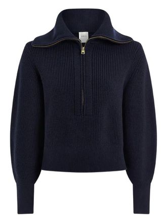 Varley Maura half-zip ribbed sweater - women - Viscose/Polyester/Nylon/Lyocell - L - Blue