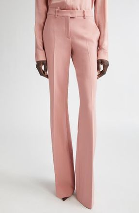 Michael Kors Haylee Stretch Virgin Wool Blend Flare Leg Pants in Rosette at Nordstrom, Size 4