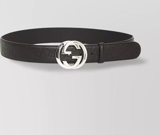 Gucci signature leather belt with adjustable gg buckle