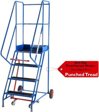 Loops 4 Tread Mobile Warehouse Stairs Punched Steps 2m EN131 7 BLUE Safety Ladder