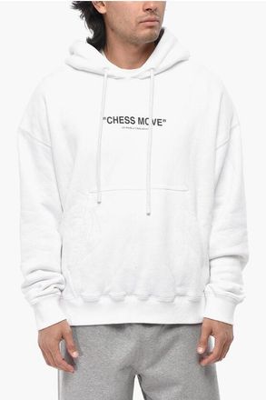 Off-white Brushed Cotton Hoodie CHESS MOVE size Xxl