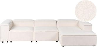 Beliani Beliani - Sof&aacute; Esquinero Izquierdo 3 Plazas Modular Patas Negras Boucl&eacute; Blanco Crema Ardal