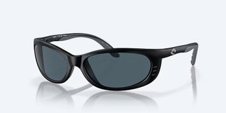 Costa Unisex Fathom Polarized Oval Sunglasses In Matte Black Frame Gray