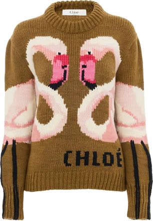 Chlo&eacute; Maglione con ricamo - Marrone