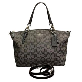 Coach Pre-owned Handbags, female, Gray, Size: ONE SIZE Pre-owned Signature Canvas Leather 2way Bag