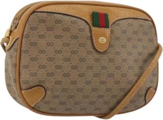 Gucci Pre-owned Vintage Cross Body Bag - Dames - Vintage Schoudertas - Bruin - ONE Size - Leer - Vintage