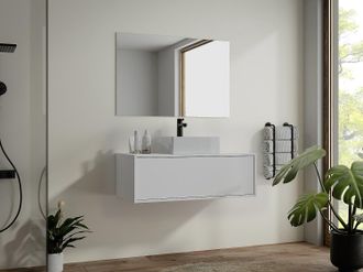 Vente-Unique Mobile sotto lavabo sospeso Bianco 94 cm - TEANA II