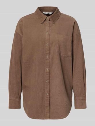 Only Relaxed Fit Hemdbluse aus reiner Baumwolle Modell AIME-MOXI in Beige, Gr&ouml;&szlig;e S