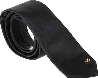 Valentino Garavani Ties Raso Seta Metal V Logo