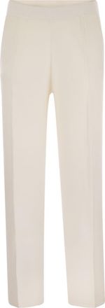 Max Mara Womens Arno - Viscose And Wool Trousers - Ivory - Size Medium