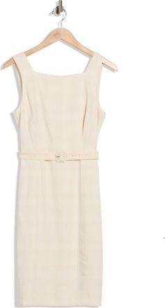 Theory Vaille Belted Linen Blend Dress in Beige Multi at Nordstrom Rack, Size 10