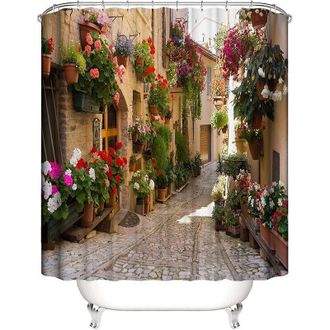 OEM Cortina De Ducha Flower Street De 200 X 230 Cm, Impermeable, De Poli&eacute;ster Con Estampado -crezuo
