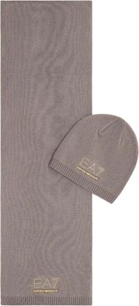 Emporio Armani Set Cappello e Sciarpa - - Accessories - Donna - Marrone - ONE SIZE