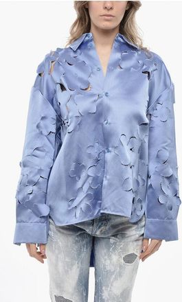 Marni Camicia in Satin DUCHESSE con Motivo Floreale Cut-out taglia 40