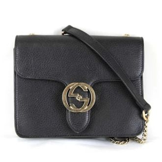 Gucci Pre-owned Cross Body Bags, female, Black, Size: ONE SIZE Pre-owned Leather gucci-bags