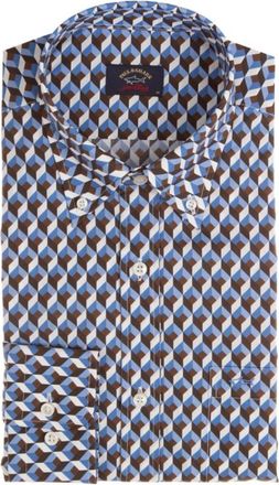 Paul & Shark P20P3280.3 - Heren - Casual Overhemden - Blauw - XL - Overhemden