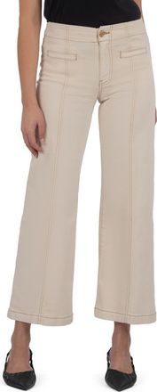 Kut from the Kloth Meg Seamed High Waist Ankle Wide Leg Pants in Canvas at Nordstrom, Size 10