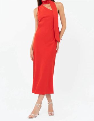 Adelyn Rae Womens Saffron Halter Midi Dress In Red
