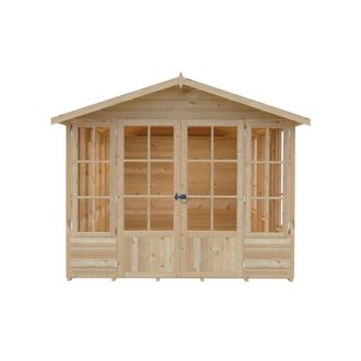 Shires Delmora 8x16 Shiplap Summerhouse - Wood - L477.6xW245.6xH217.4 cm in Light Brown