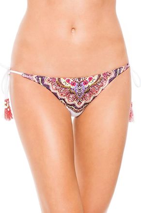 PQ Swim Women Spring Raja Adjustable Tie Side Strap Hipster Bikini Bottom Swimsuit In White