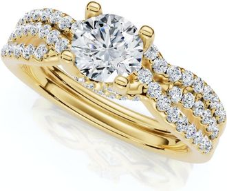 Pompeii3 1Ct TW Infinity Engagement Wedding Ring Set 14k Gold Lab Grown