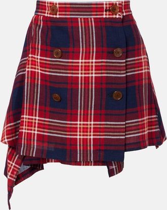 Vivienne Westwood Plaid asymmetric miniskirt