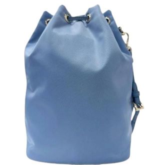 Prada Pre-owned Re-Nylon Drawstring Bag - - Pre-owned - Donna - Blu - ONE SIZE