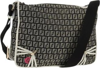 Fendi Pre-owned Cross Body Bags, female, Black, Size: ONE SIZE Pre-owned Canvas Cross Body Bag