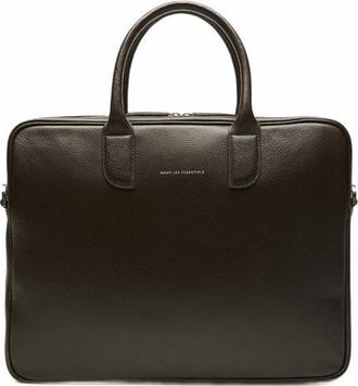 Want Les Essentiels Lesage Pebble-Grained Leather Computer Bag in Dark Brown at Nordstrom